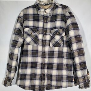 DAKOTA GRIZZLY PLAID FLANNEL THICK COMFY FIR LINED BUTTON UP JACKET COAT MENS XL